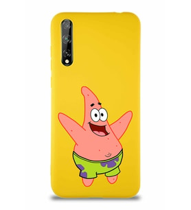 Huawei P Smart S Soft Premier Kapak Patrick Yıldız Tasarımlı Silikon Kılıf - Sarı (Şeffaf)