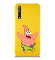 Huawei P Smart S Soft Premier Kapak Patrick Yıldız Tasarımlı Silikon Kılıf - Sarı (Şeffaf)