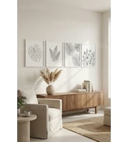 Modern Sanat Estetiği 4’lü Ahşap Çerçeveli Tablo Seti
