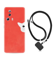 Xiaomi Mi 13 Lite Kılıf Silikon Boyun Askılı İpli Desenli Silikon Kedoş 1735
