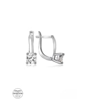 SWAROVSKİ TAŞLI  ZİRCONİA PIRLANTA MONTÜR TEK TAŞ 925 AYAR GÜMÜŞ KÜPE