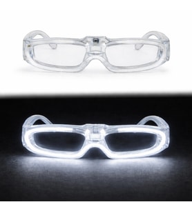 Beyaz LED Işıklı Parti Gözlüğü 3 Modlu – Glow &amp; Gece Eğlence Gözlüğü