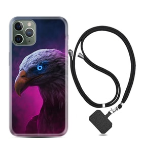 Apple iPhone 11 12 13 14 Pro Max Kılıf Boyun Askılı Silikon Kartal 1622