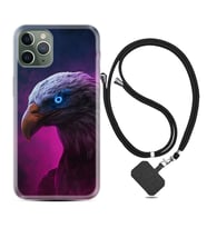 Apple iPhone 11 12 13 14 Pro Max Kılıf Boyun Askılı Silikon Kartal 1622