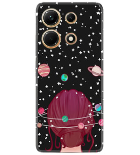 Infınix Note 30 Kılıf Resimli Desenli Baskılı Silikon Space Woman 1311