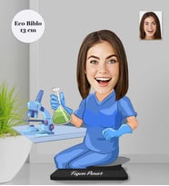 Kişiye Özel  Laborant Doktor Kadın Ahşap Eco Biblo -1