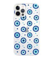 PrintiFy Apple  iPhone 12 Pro ile Uyumlu 1mm Slim Fit Nazar Boncuğu 1 Baskılı Şeffaf  Kılıf