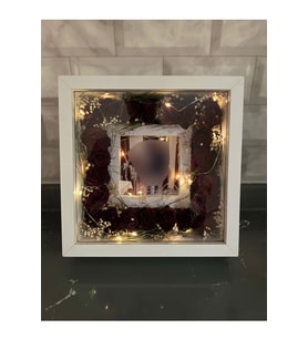 25x25 cm Verda Ledli Derin Çerçeve Gül Tasarımlarınız İçin(Fotoğraf Hediye)