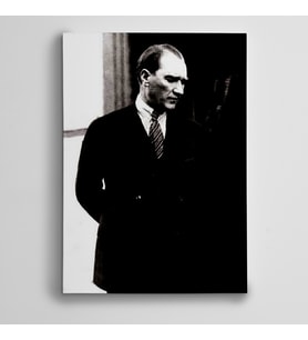 Atatürk Siyah Beyaz Kanvas Tablo