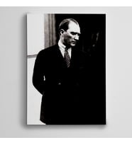 Atatürk Siyah Beyaz Kanvas Tablo