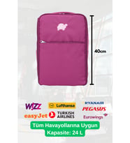 Seyahat Sırt Çantası 40cm 40x25x15 cm Pegasus, Wizz Air, Ryanair, El Valizi Koltuk Altı Valizi