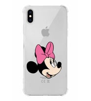 Apple iPhone XS Uyumlu Köşe Korumalı Antişok  Kapak Minnie Mouse Tasarımlı Şeffaf  Kılıf