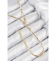 Pirinç Zirkon Taşlı Ezme Zincirli Deniz Yıldızı Model Gold Renk Y Kolye TJ-BKO10467