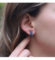 Nano Taşlı Rose Gold Kaplama 5 Sıra Tamtur Gümüş Küpe