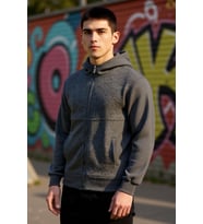 Erkek Bisiklet Yaka Standart Kol Dokulu Fermuarlı Sweatshirt Fonksiyonel Dayanıklı Estetik