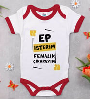 BK Kids Ep İsterim Tasarımlı Kırmızı Bebek Body Zıbın-1