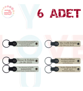 Beyaz & S Kahve, Müzik Festivali Katılımcılarına Anı, 6’lı Set, İsim Yazılabilen Deri Anahtarlık