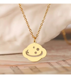 Kişiye Özel 925 Ayar Gümüş Uzay Aracı Kolye (Gold)