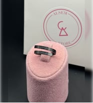 925 Ayar Gümüş Kaplama Ayetel Kürsi Yazılı Ayarlanabilir Yüzük – Gold & Silver & Siyah Unisex Manevi Tasarım