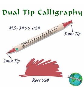 Zig Calligraphy Çift Uçlu Kaligrafi Kalemi 2 mm + 5 mm 024 Rose 