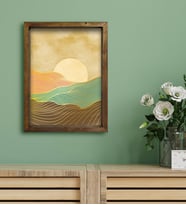 BK Gift Otel Odası Konseptli Doğal Masif Ahşap Çerçeveli Tablo 30x40cm-110