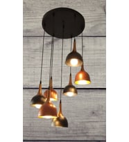 MYLİGHTS  RUSTİK VİNTAGE METAL BAKIR VE SİYAH  SARKIT YÜKSEK TAVAN AVİZE