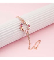 925 Ayar Gümüş Rose Manolya Çiçeği Kadın Bileklik