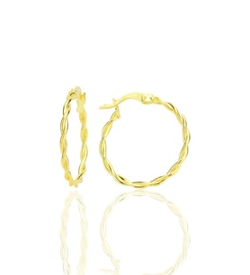 Gümüş altın yaldızlı çift burma halka küpe SGTL12545GOLD