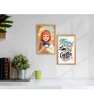 BK Home Coffee Tasarımlı Dekoratif 2'li Retro Ahşap Tablo-1