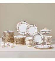 Karaca Royal Bone Elizabeth 55 Parça 12 Kişilik Yemek Takımı Gold