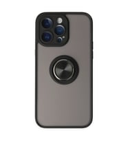 iPhone 14 Pro Kılıf Montreal Yüzüklü Silikon Kapak - Siyah