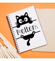 Kedi Tasarımlı Kişiye Özel Defter