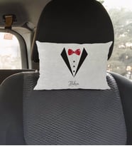 BK Gift Kişiye Özel İsimli Damat Tasarımlı Dikdörtgen Araç Koltuk Yastığı-1