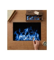 Mavi Alev Görseli Tasarımı 240 parça Ahşap Puzzle Ahşap Kutuda MP00154