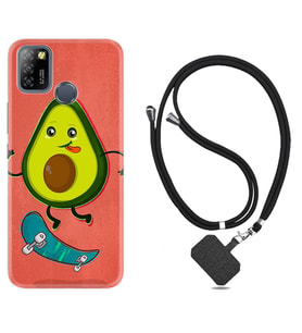 INFINIX Smart 4 5 6 Zero 8 S5 Pro Kılıf Boyun Askılı Silikon Avokado Skate 1741