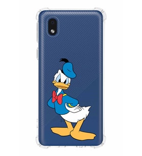 Samsung Galaxy A01 Core  Köşe Korumalı Antişok Kapak Donald Duck Tasarımlı Şeffaf  Kılıf