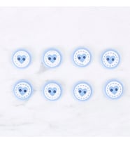 Loren Crafts 8 li Kalp Mavi Düğme - 0476