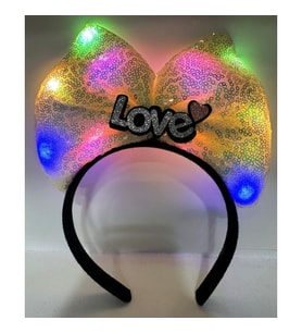 Periboia Led Işıklı Love Yazılı Fiyonk Taç (Karışık)