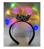Periboia Led Işıklı Love Yazılı Fiyonk Taç (Karışık)