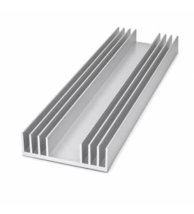 Alüminyum Soğutucu Blok 19x80mm Isı Emici 1 Metre LED Aydınlatma Devre Soğutma Profil Kanal Eloksallı 2134