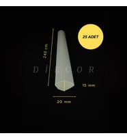 Dekoratif Boyanabilir 25 Adet 2 cm Polistren Duvar Çıtası (Beyaz)