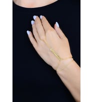 Gümüş altın yaldızlı çift sıra balık sırtı şahmeran SGTL11699GOLD