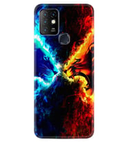 Infınıx Hot 10 Kılıf Silikon Desen Özel Seri Red Blue Leon 1714