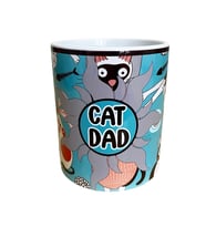 CAT DAD temalı dijital baskılı hediyelik tasarım kupa bardak. (Beyaz)