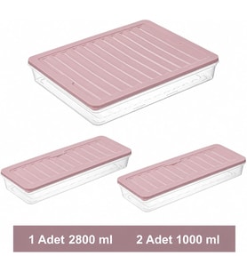 Buzdolabı Organizeri, Buzdolabı İçin Çok Amaçlı Saklama Kabı, Fresh Box, Şeffaf ve Ayarlanabilir, Gıdaları Taze Tutma Özelliği, Mutfak Düzenleyici (4800 ml Pembe)
