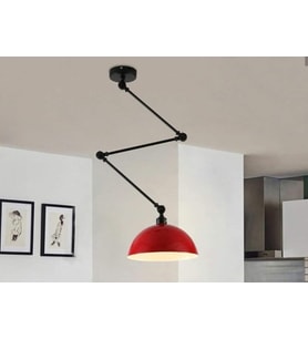 Dylight Retro Metal Dekoratif Mafsallı Akrobatik Kırmızı Avize