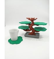 MYCRAFT3D Bonsai Ağacı Bardak Altlığı Set 5'li Dekoratif Yaprak Bardak Altlığı Stand - Modern Mutfak Aksesuar