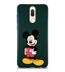 Huawei Mate 10 Lite Soft Premier Kapak Mickey Mouse-E Tasarımlı Silikon Kılıf - Yeşil (Şeffaf)