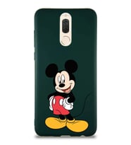 Huawei Mate 10 Lite Soft Premier Kapak Mickey Mouse-E Tasarımlı Silikon Kılıf - Yeşil (Şeffaf)