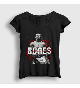Presmono Kadın Siyah Bones Jon Jones Mma Ufc T-Shirt 426948tt